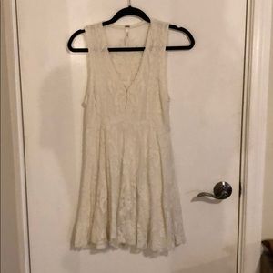 Free People white mini lace dress